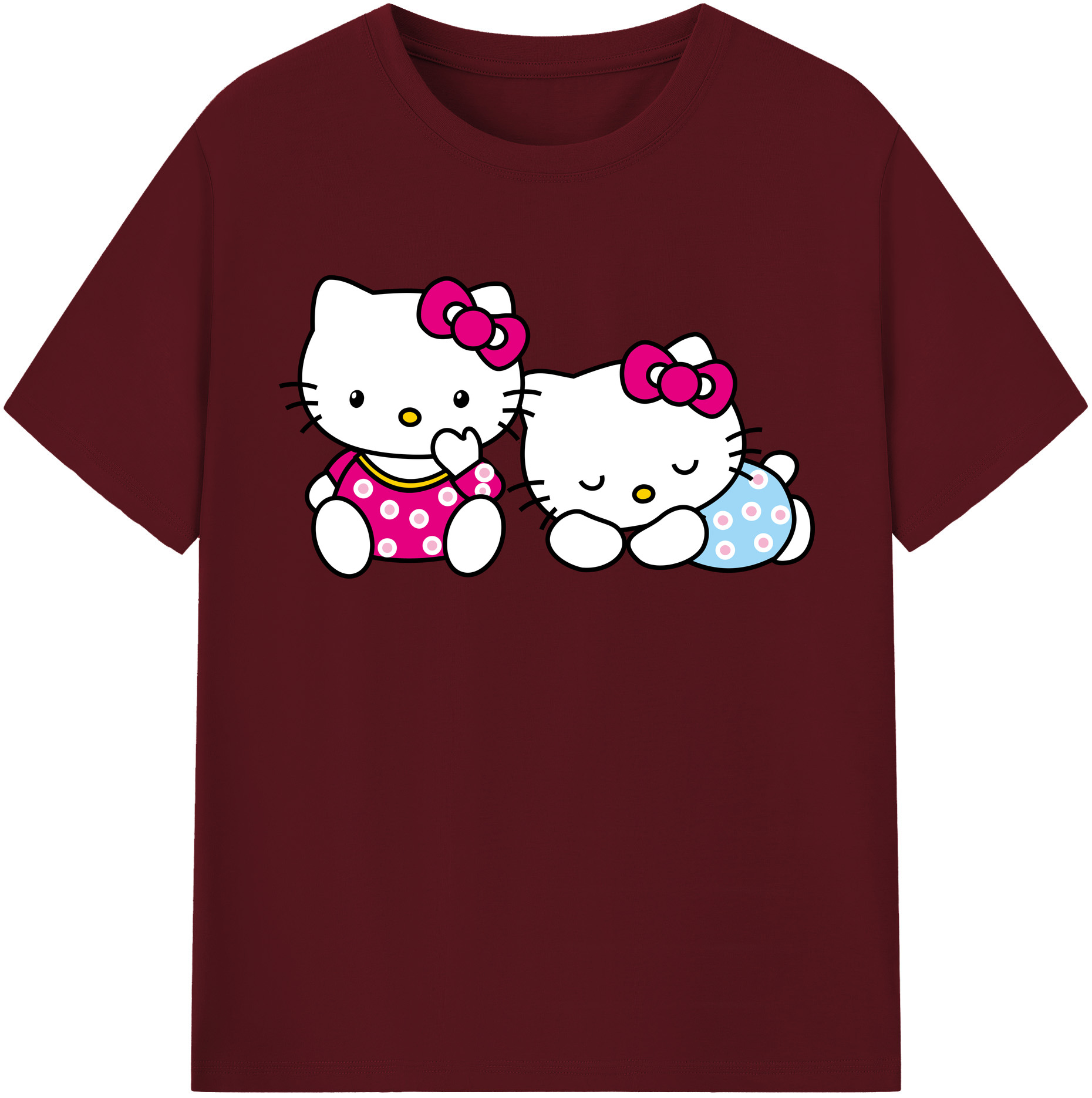 （画像用） Hello Kitty ハローキティ 綿100％半袖Tシャツ（フロントプリント）